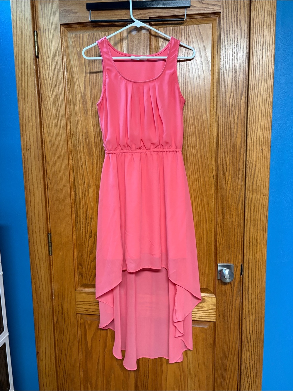 Liberty Love Coral Pink High-Low Sleeveless Dress